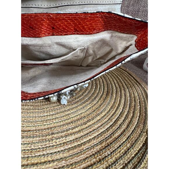 Tosca Blu Shoulder Saddle Bag – Snakeskin Leather Bag, Detachable Jeweled Chain- - Picture 15 of 16